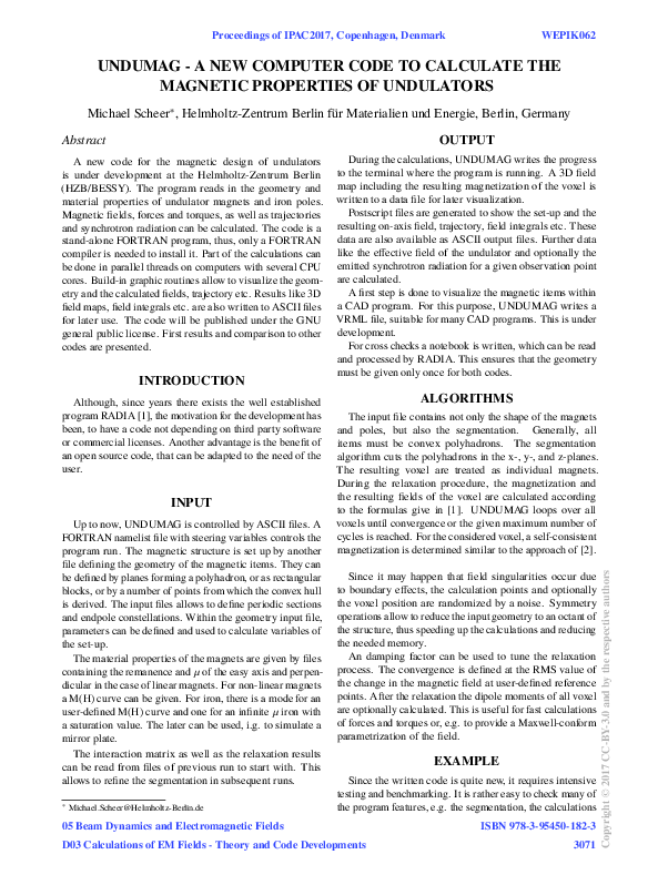 (PDF) UNDUMAG - A New Computer Code to Calculate the Magnetic ...