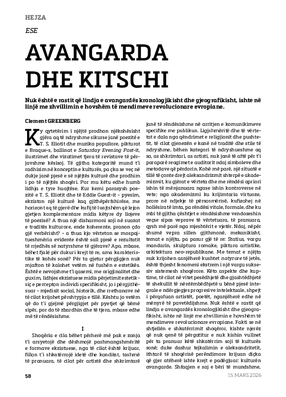 (PDF) Avangarda dhe kitschi