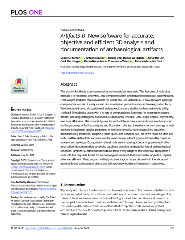 (PDF) Artifact3-D: New software for accurate, objective and efficient ...