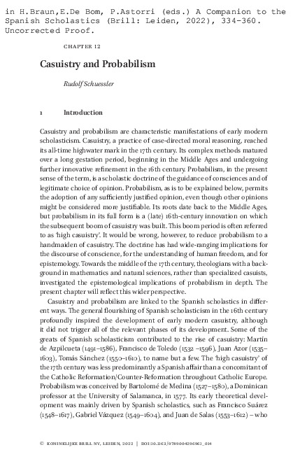 (PDF) Casuistry and Probabilism