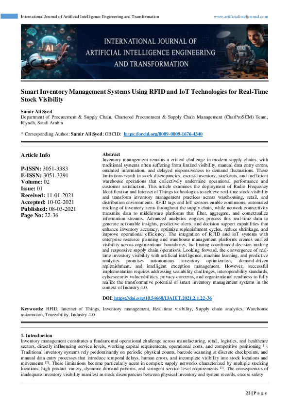 (PDF) Smart Inventory Management Systems Using RFID and IoT ...