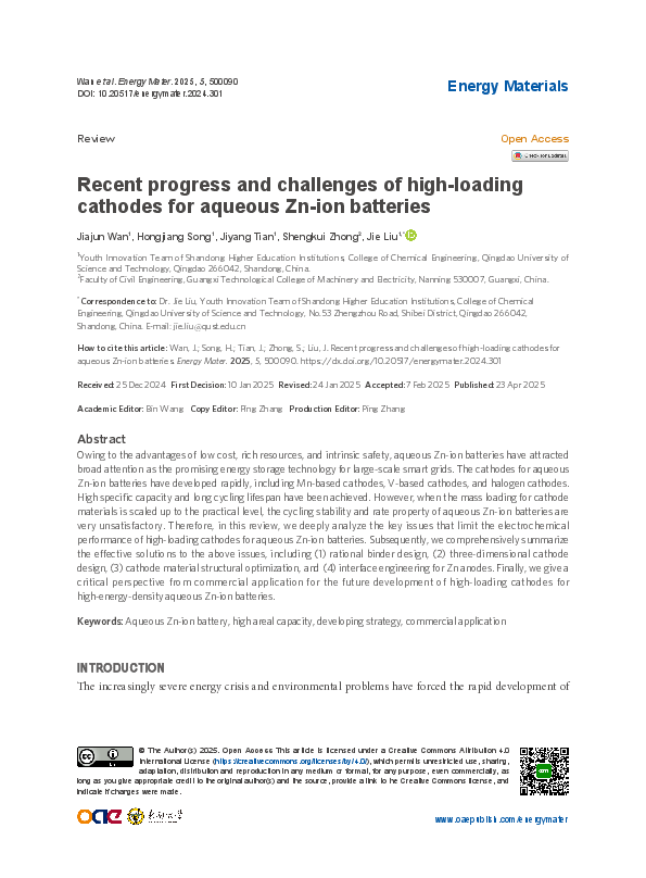 (PDF) Recent progress and challenges of high-loading cathodes for ...