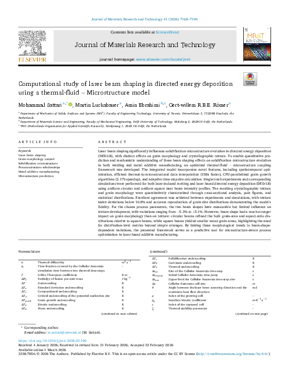 (PDF) Computational study of laser beam shaping in directed energy ...