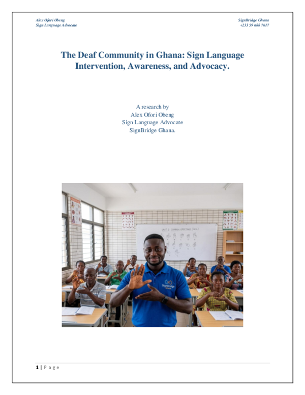 (PDF) Sign Language Intervention Awareness and Advocacy