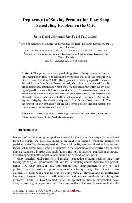 (PDF) Deployment of Solving Permutation Flow Shop Scheduling Problem on ...