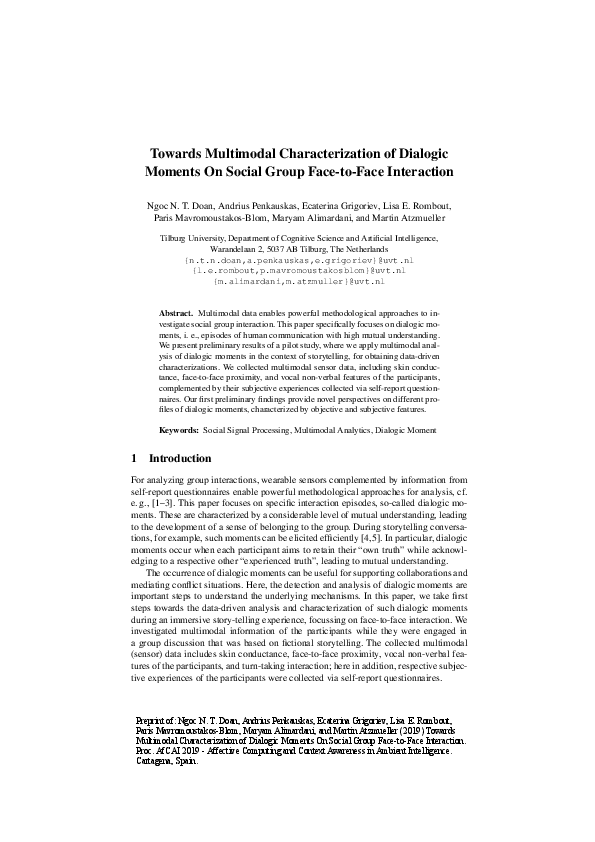 (PDF) Towards Multimodal Characterization of Dialogic Moments on Social ...