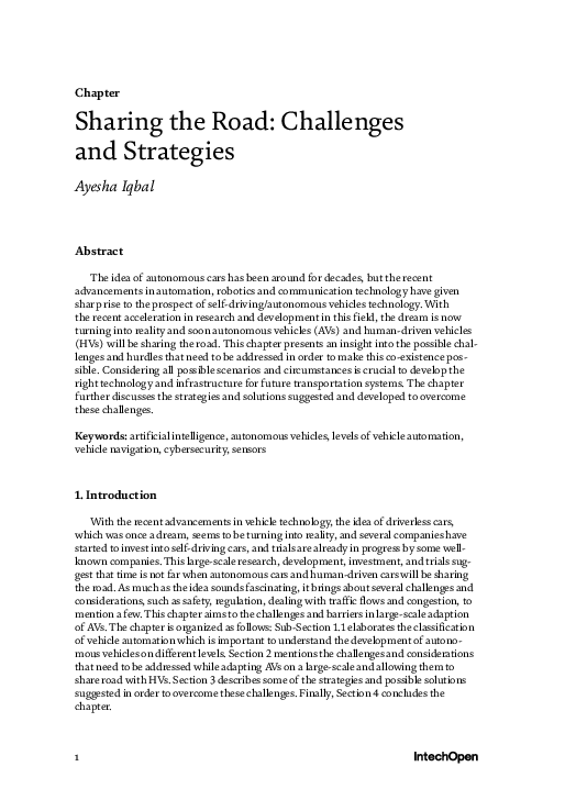(PDF) Sharing the Road: Challenges and Strategies