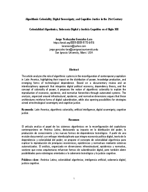 (PDF) Algorithmic Coloniality, Digital Sovereignty and Cognitive ...