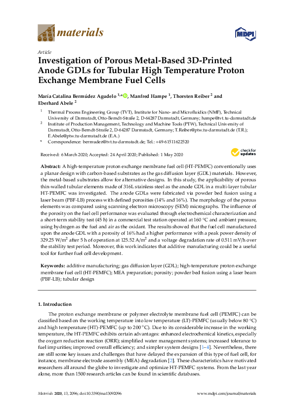 (PDF) Investigation of Porous Metal-Based 3D-Printed Anode GDLs for ...
