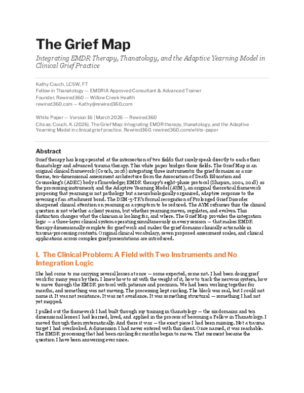 (PDF) The Grief Map Integrating EMDR Therapy, Thanatology, and the ...