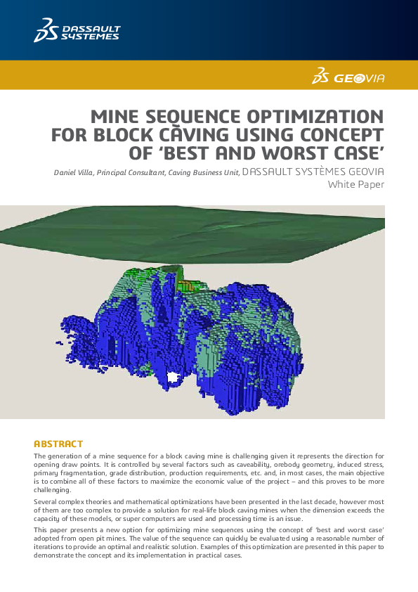 (PDF) Mine sequence optiMization for Block caving using concept of ...
