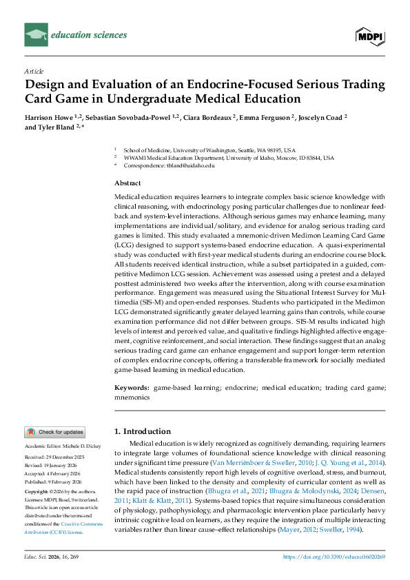 (PDF) Design and Evaluation of an Endocrine-Focused Serious Trading ...