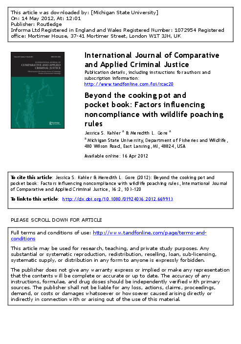 (PDF) Beyond the cooking pot and pocket book: Factors influencing ...