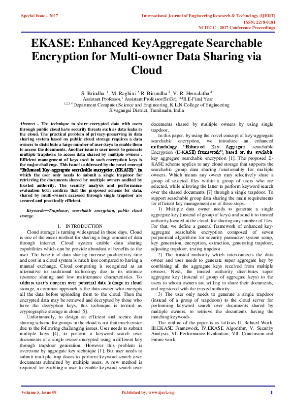 (PDF) EKASE: Enhanced KeyAggregate Searchable Encryption for Multi ...
