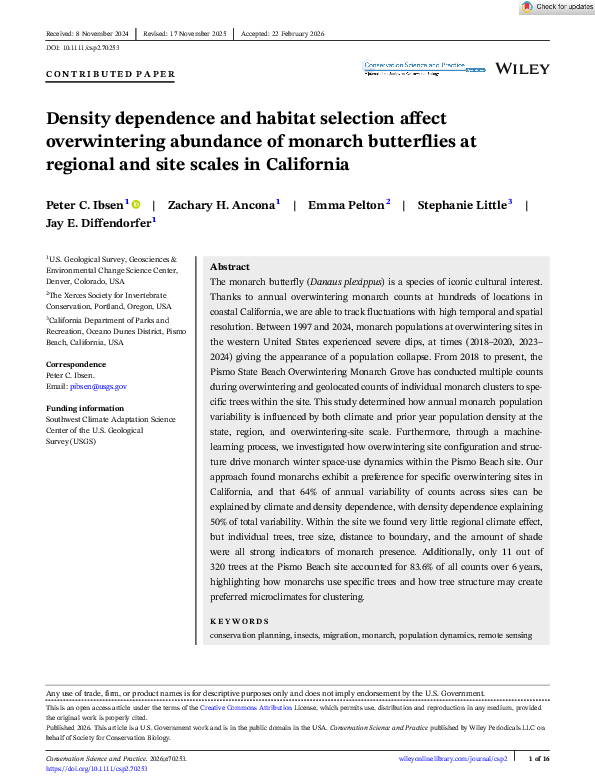 (PDF) Density dependence and habitat selection affect overwintering ...