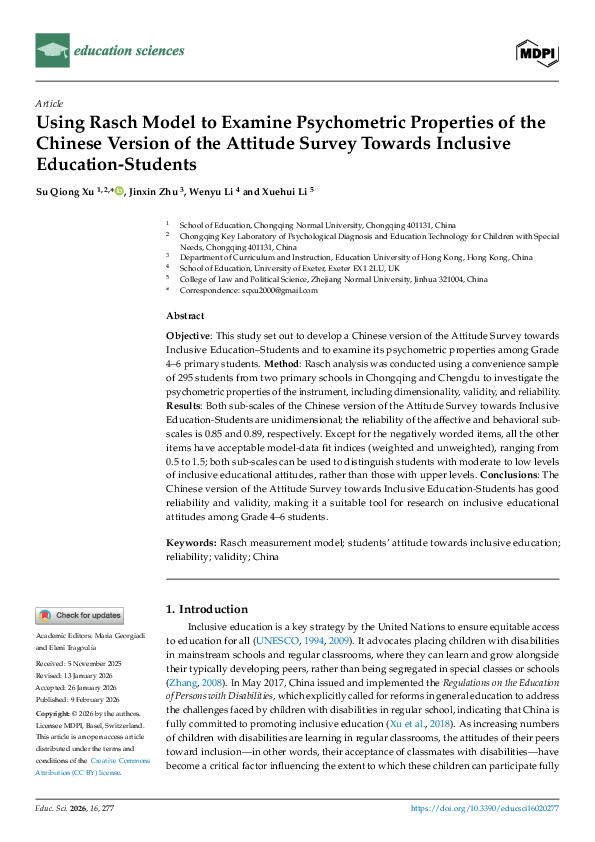 (PDF) Using Rasch Model to Examine Psychometric Properties of the ...