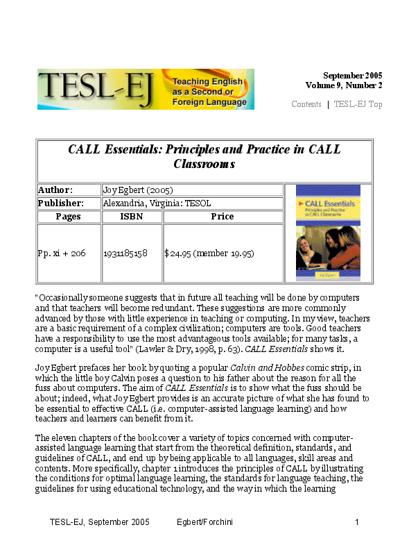 (PDF) CALL Essentials: Principles and Practice in CALL Classrooms