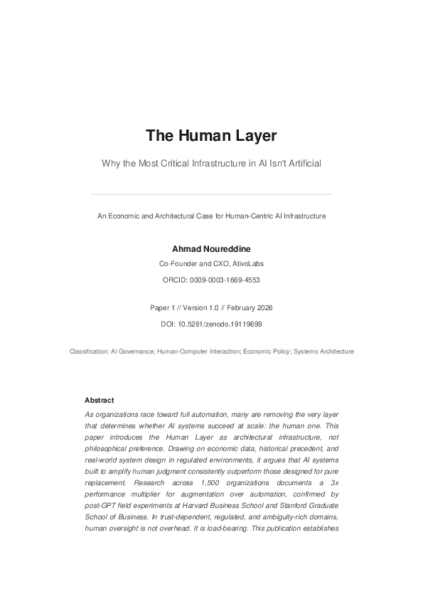 (PDF) The Human Layer Why the Most Critical Infrastructure in AI Isn't ...