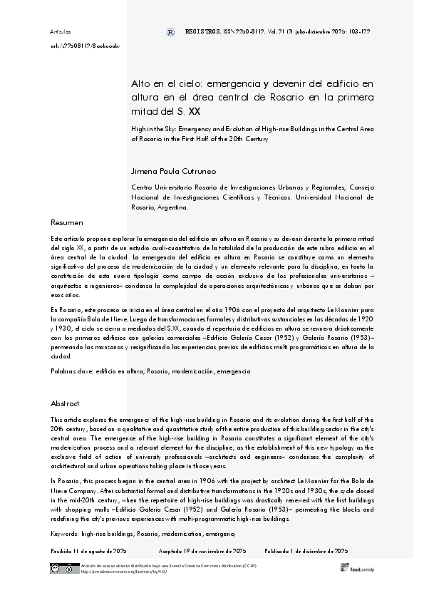 (PDF) Alto en el cielo: emergencia y devenir del edificio en altura en ...
