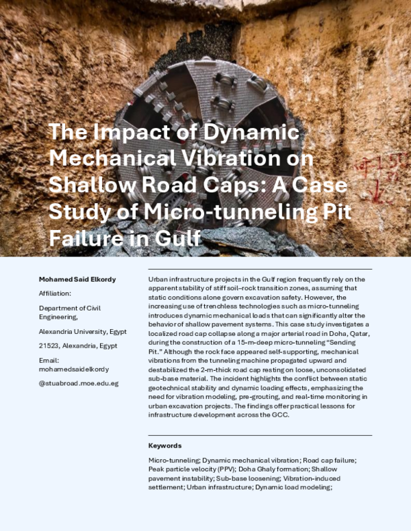 (PDF) The Impact of Dynamic Mechanical Vibration on Shallow Road Caps ...