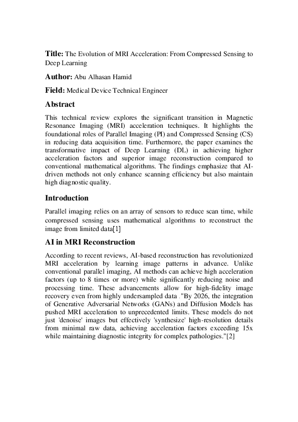 (PDF) The Evolution of MRI Acceleration: From Compressed Sensing to ...