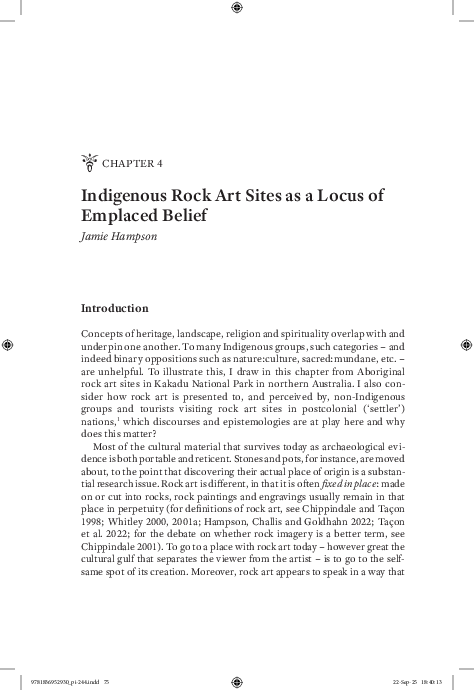(PDF) 2026. Indigenous Rock Art Sites as a Locus of Emplaced Belief