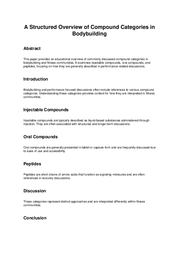 (PDF) A Structured Overview of Compound Categories in Bodybuilding