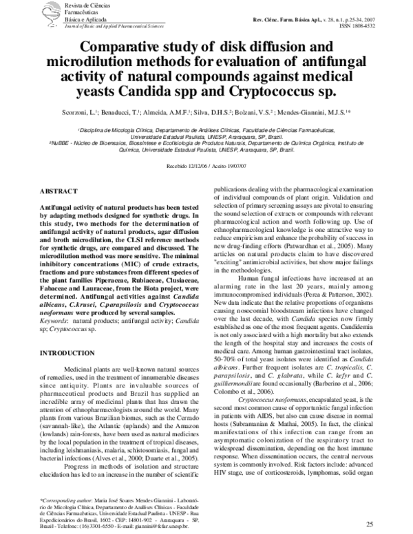 (PDF) Comparative study of disk diffusion and microdilution methods for ...