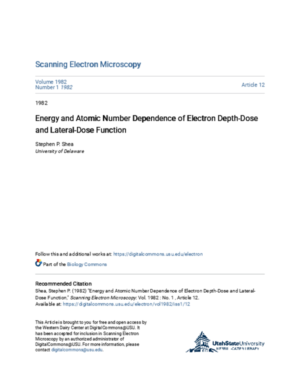 (PDF) Energy and Atomic Number Dependence of Electron Depth-Dose and ...