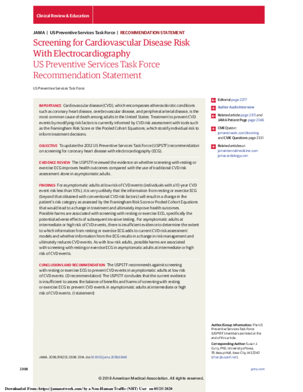 (PDF) Screening for Cardiovascular Disease Risk With Electrocardiography