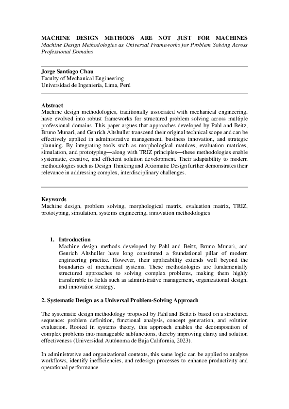 (PDF) MACHINE DESIGN METHODS ARE NOT JUST FOR MACHINES Machine Design ...