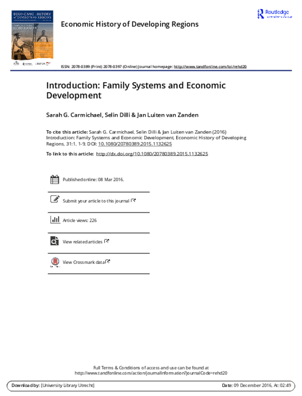 (PDF) Introduction: Family Systems and Economic Development