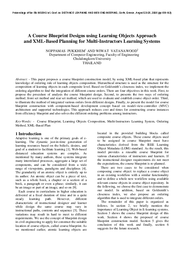 (PDF) A Course Blueprint Designs using Learning Objects Approach and ...