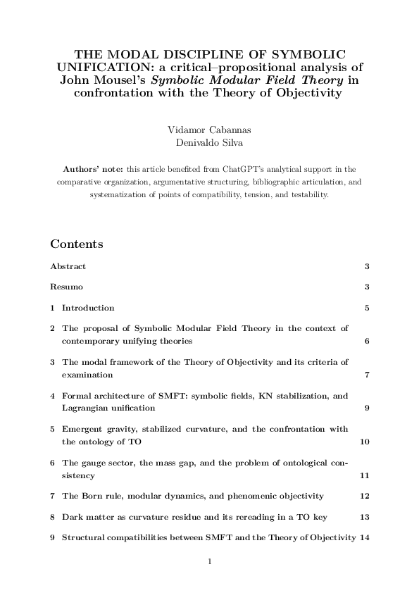 (PDF) THE MODAL DISCIPLINE OF SYMBOLIC UNIFICATION: a critical ...