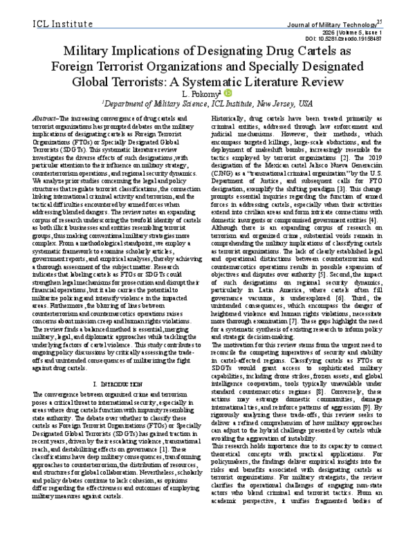 (PDF) Military Implications of Designating Drug Cartels as Foreign ...