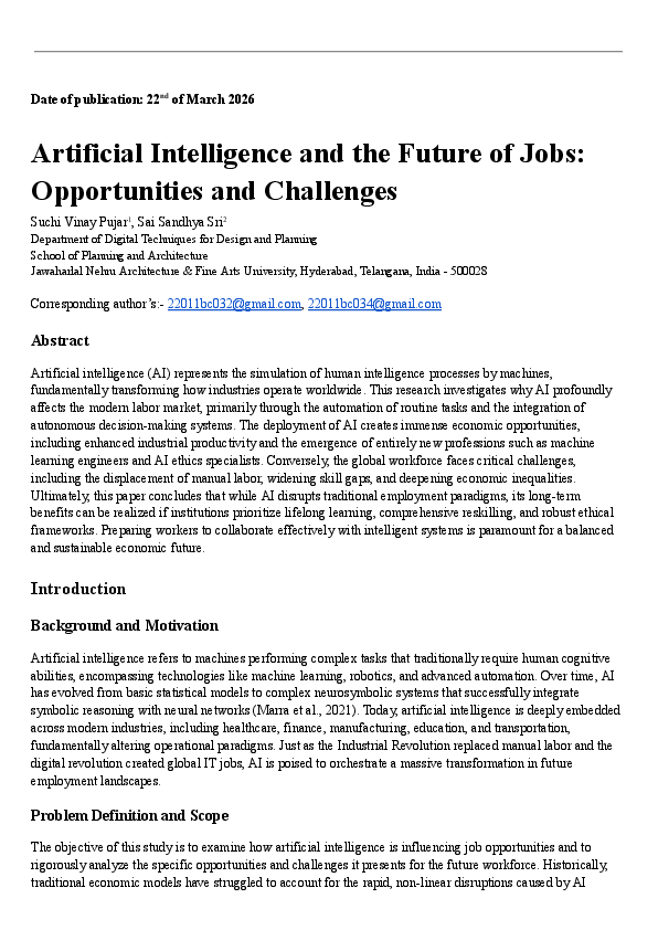 (PDF) Artificial Intelligence and the Future of Jobs: Opportunities and ...