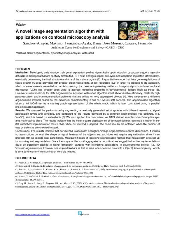 (PDF) A new Image Segmentation Algorithm with Applications in Confocal ...