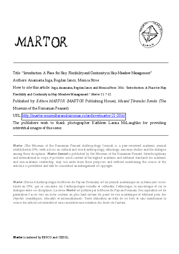 (PDF) Introduction: A Place for Hay. Flexibility and Continuity in Hay ...
