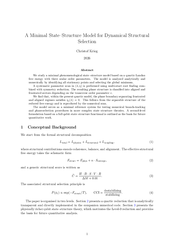 (PDF) A Minimal State-Structure Model for Dynamical Structural Selection