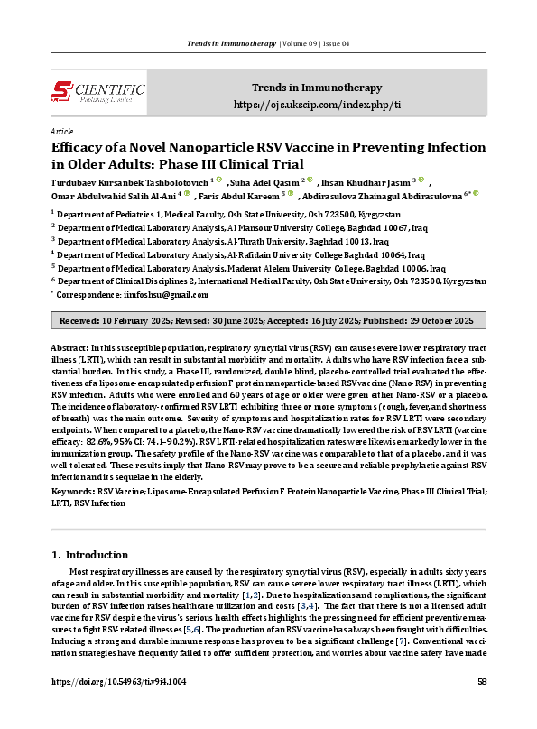 (PDF) Efficacy of a Novel Nanoparticle RSV Vaccine in Preventing ...