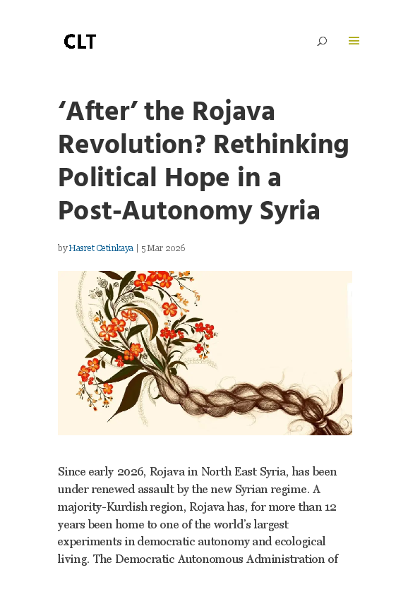 (PDF) 'After' the Rojava Revolution? Rethinking Political Hope in a ...