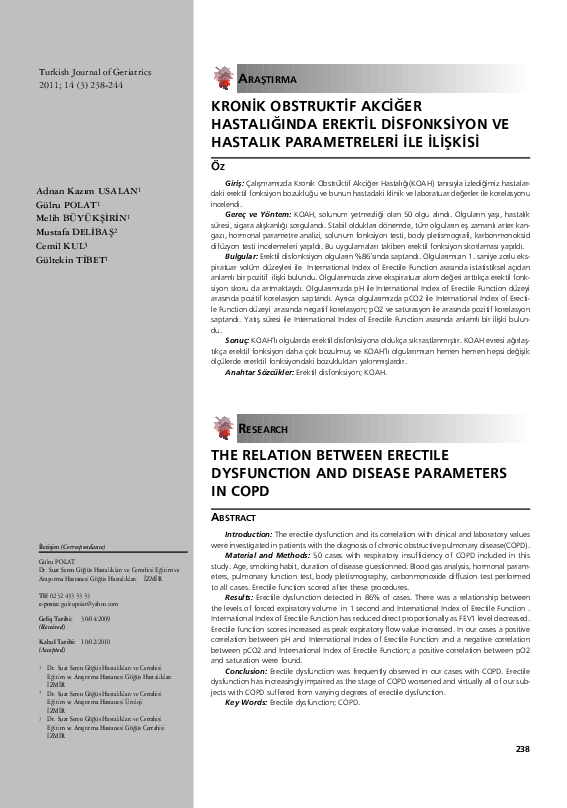 (PDF) The Relation Between Erectile Dysfunction and Disease Parameters ...
