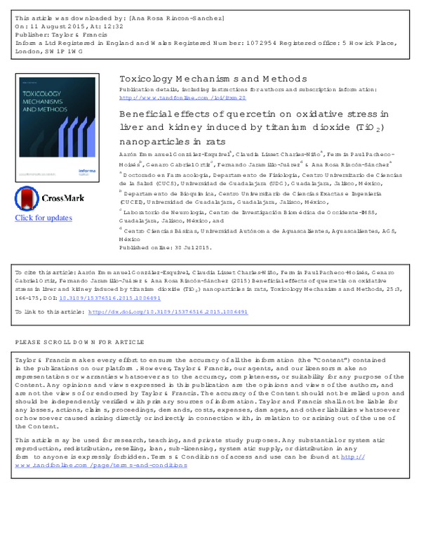 (PDF) Beneficial effects of quercetin on oxidative stress in liver and ...
