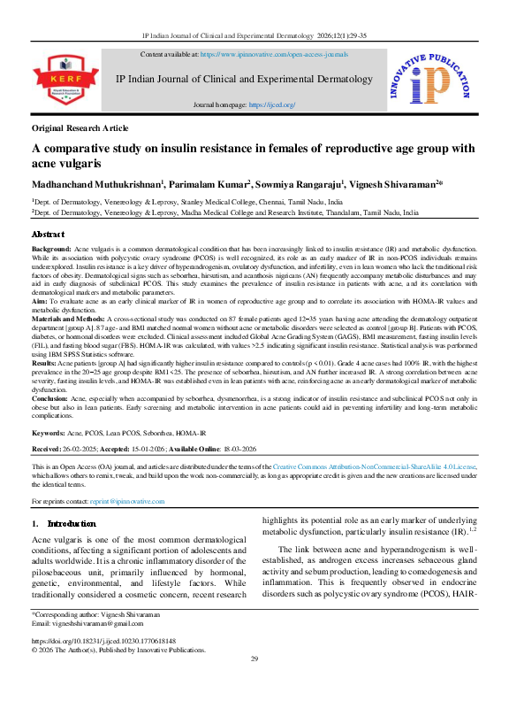 (PDF) A comparative study on insulin resistance in females of ...