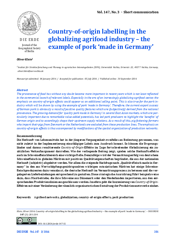 (PDF) Country-of-origin labelling in the globalizing agrifood industry ...
