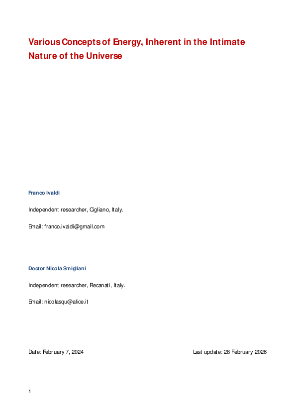 (PDF) Various Concepts of Energy, Inherent in the Intimate Nature of ...