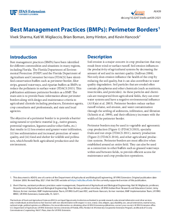 (PDF) Best Management Practices (BMPs): Perimeter Borders