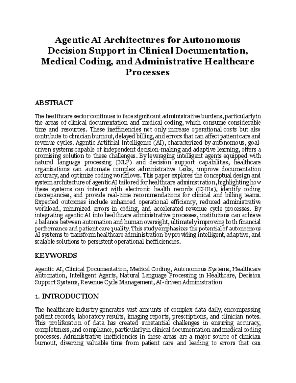 (PDF) Agentic AI Architectures for Autonomous Decision Support in ...