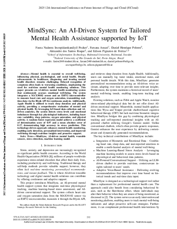 (PDF) MindSync: An AI-Driven System for Tailored Mental Health ...