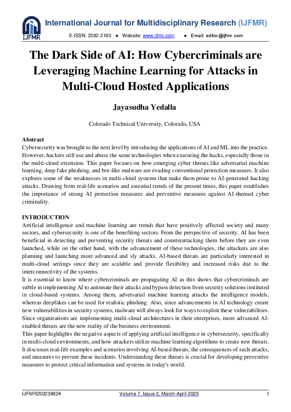 (PDF) The Dark Side of AI: How Cybercriminals Are Leveraging Machine ...